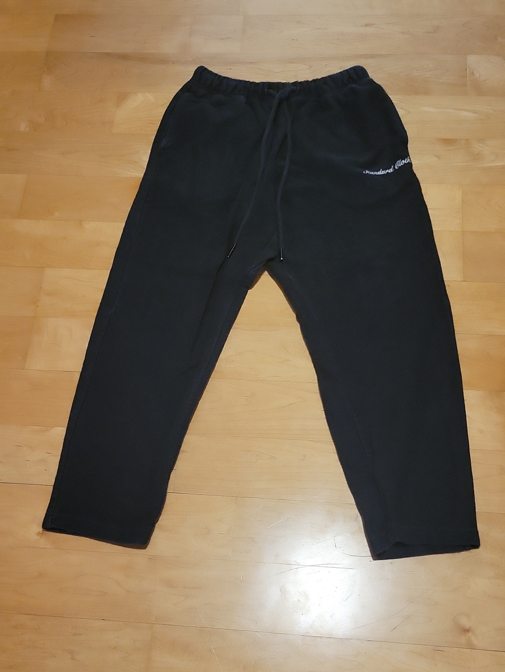 Satandard Cloth Black Drawstring Sweatpants Joggers Mens S